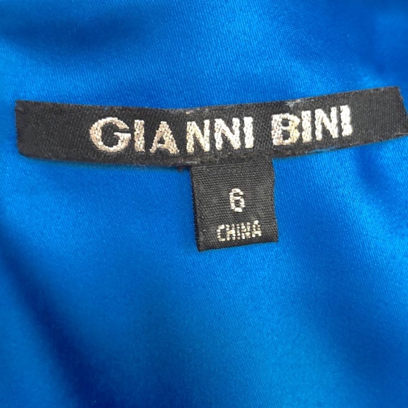 Gianni Bini One Shoulder Blue Cocktail Dress sz 6 - Picture 5 of 7